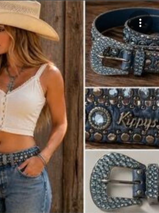 Kippys Accessories - Kippys Pink & Blue Swarovski Crystal Leather Belt. Absolutely Gorgeous In Person